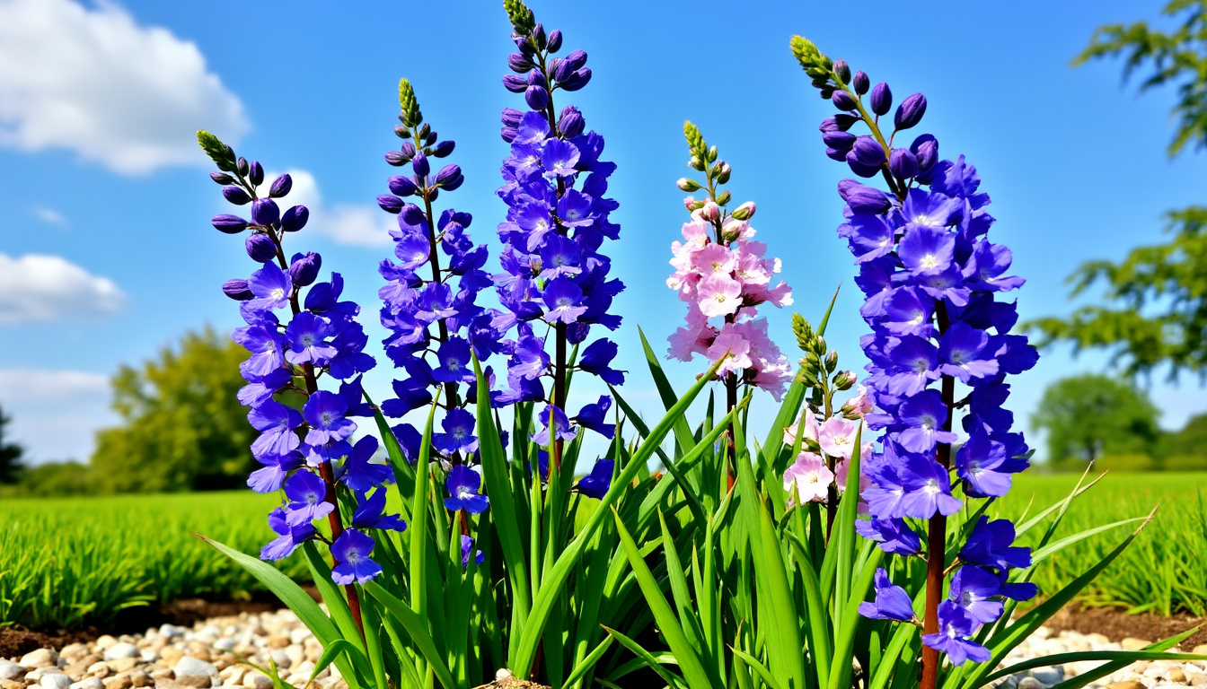 découvrez le delphinium, ou pied-d'alouette, et laissez-vous séduire par le secret de ses épis bleus majestueux, symbole d'élégance et de beauté dans votre jardin.